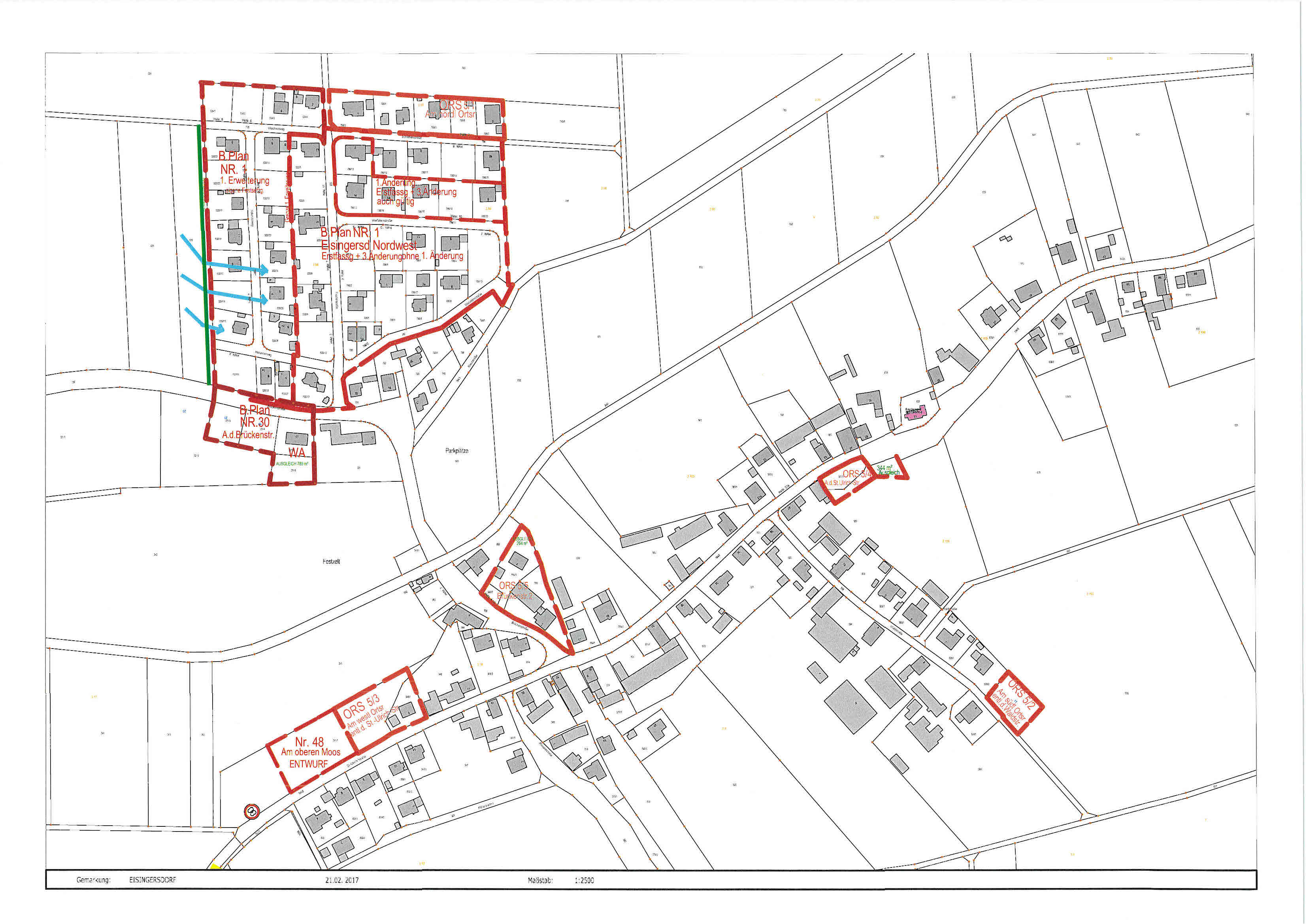 Grossansicht in neuem Fenster: Übersicht Bebauungspläne Eisingersdorf